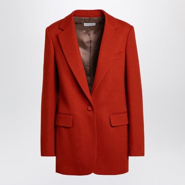 Dries Van Noten Red Single-Breasted Jacket In Wool Women