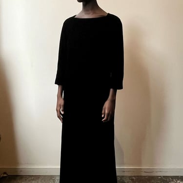 Yves Saint Laurent Couture black velvet gown 