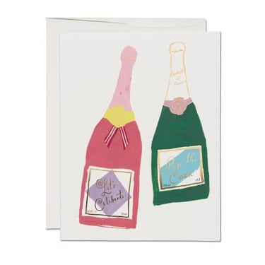 Red Cap Cards - Champagne congratulations greeting card