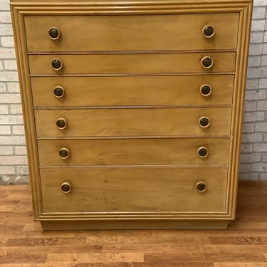 Mid Century Modern Cork and Wood Tall Dresser by Paul Frankl for Johnson Furniture
