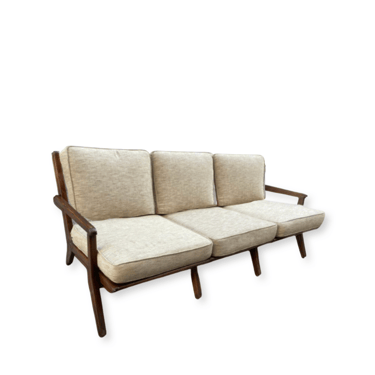 Designer Mid-Century Modern Wood Framed Spaghetti Backed 3 Seater Sofa