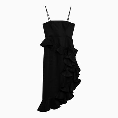 Zimmermann Harmony Black Linen Dress With Flounces Women