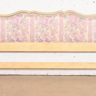 John Widdicomb French Provincial Louis XV Upholstered King Size Headboard, 1950s