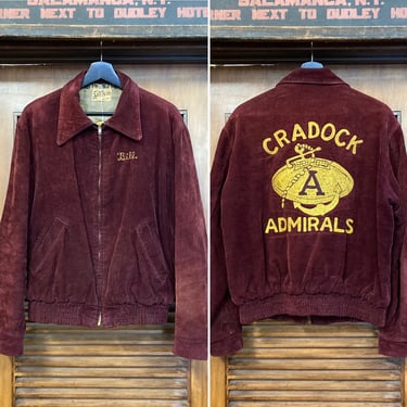 Vintage 1950’s “Cradock Admirals” Football Athletic Corduroy Jacket, 50’s Athletic Jacket, 50’s Chainstitch, Vintage Clothing 