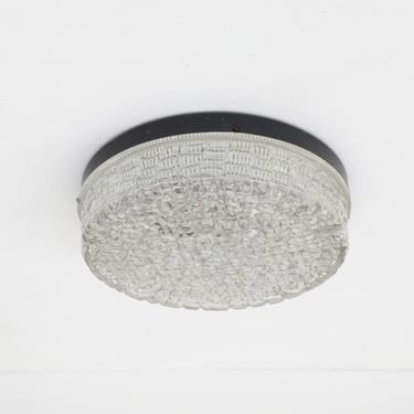 Heavy Mid-Century Pressed Glass Ceiling Sconce