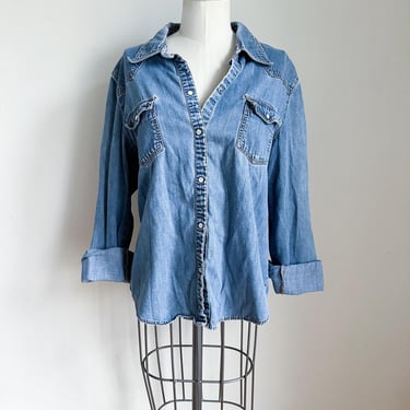 Vintage 1990s Denim Shirt / L 