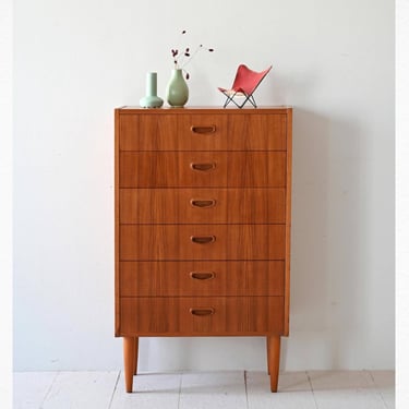 Vintage 1960s Scandinavian Teak 6-Drawer Chest of Drawers 