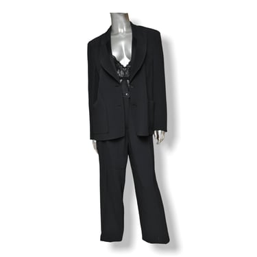 Vintage Sonia Rykiel Paris Pants Suit Black Blazer and Pants 