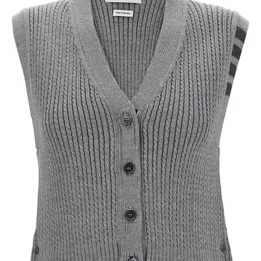 Thom Browne Women 'Baby Cable Cropped' Vest