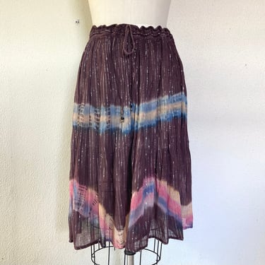1970s Indian cotton gauze tie dye skirt 