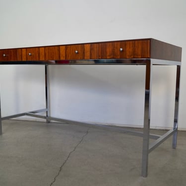 1960's Danish Modern Rosewood & Chrome Desk 