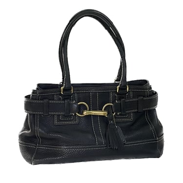 Vintage Coach Hampton Satchel 10212 - Black Pebble Leather - Brass Hardware - Pristine! 
