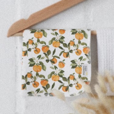 Organic cotton face cloth, clementine