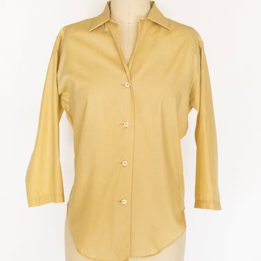 1960s Blouse Button Up Top M 