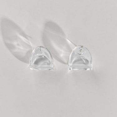 Annika Inez Glassy Foldover Earrings - Clear