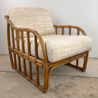 Vintage Coastal Lounge Chair by Ficks Reed 