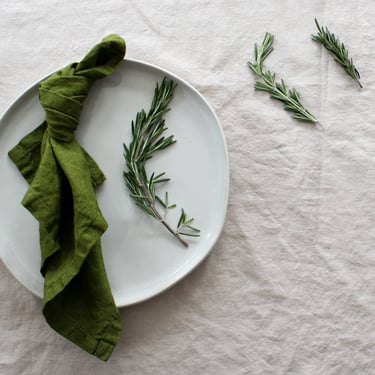 My Kitchen Linens - Forest Green Linen Napkins - Set of 4