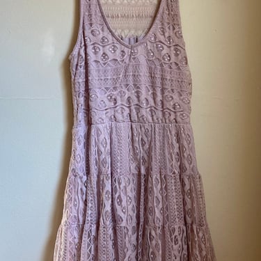 90s Lilac Lace Tiered Dress XS/Junior 30 Bust 