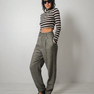 1980's Woven Plaid Trousers 27x29