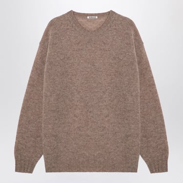 Auralee Beige Wool And Cashmere Jumper Men