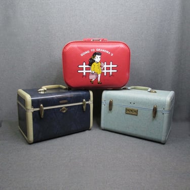 Vintage Samsonite Train Case Luggage Streamlite Shwayder Bros - Trojan Luggage Going to Grandmas Child's Suitcase- 1950's-1980's Your Choice 