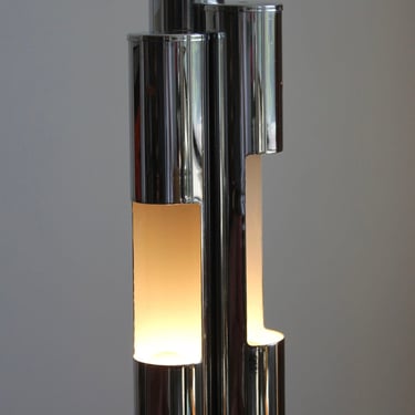 Three Column Chrome Floor Lamp