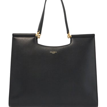 Dolce & Gabbana Large Black Leather Tote Bag Women