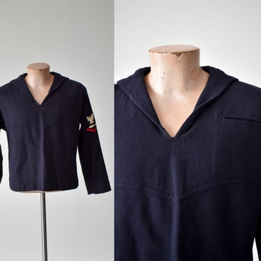 Vintage Wool Navy Sailor Uniform Top 