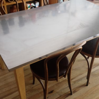 Steel dining table