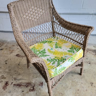 Antique Painted Wicker Chair