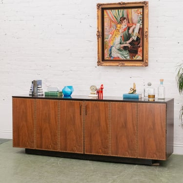 Decorated Long Sleek Credenza Sideboard