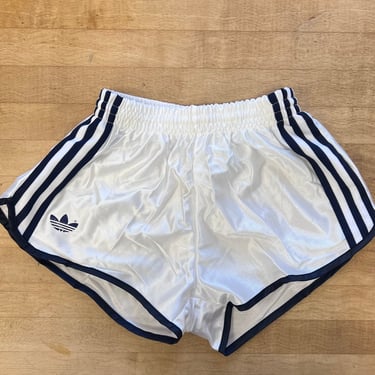 Vintage 18-26 Waist Striped Nylon Shorts | 90s Made in France Elastic Sportswear | XXS XS | Adidas YOUTH Wholesale Lot of 6 
