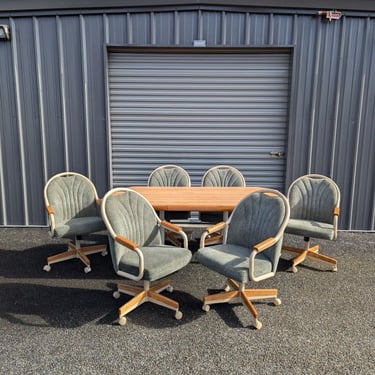 Postmodern Dining Table Set w/ 6 Chairs by Douglas Furniture