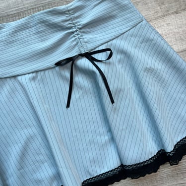 2000s Vintage Blue Pinstripe Mini Skirt