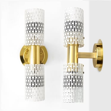 A pair of Harald Notini designed sconces for Böhlmarks, Sweden, 1940-50.(B)