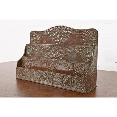 Tiffany Studios New York Zodiac Pattern Bronze Letter Rack