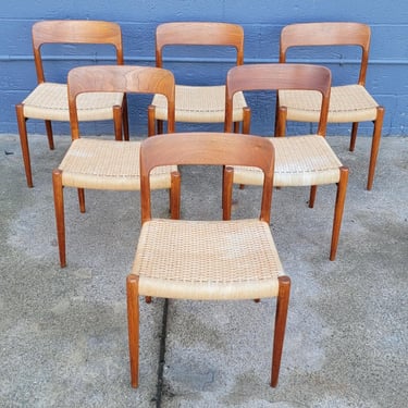 Set of 6 1950's Dining Chairs by Niels O. Moller 