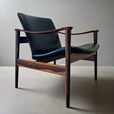 Vatne Möbler Model 711 Rosewood Armchair Designed by Fredrik A. Kayser of Norway - #A1592