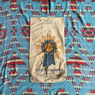 Vintage Allied Seed Co Chicago, IL Blue Ribbon Feedsack 