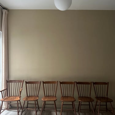 Set of 6 dining chairs. 5 armless, 1 captain. Sold as a set.