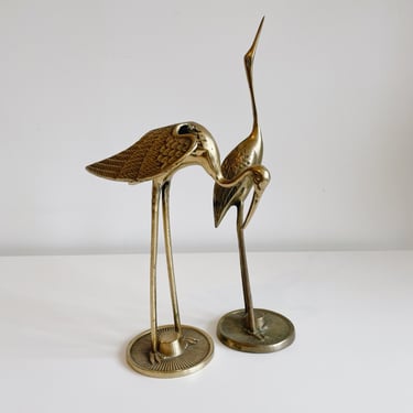 Pair of Brass Cranes