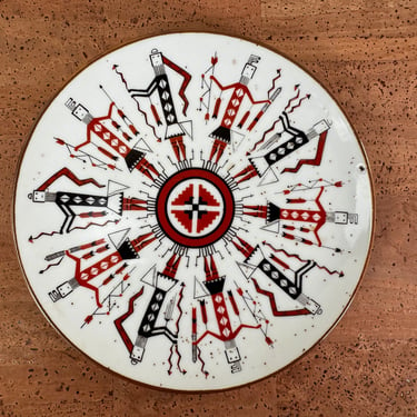 Vintage Otagiri Native American Yei Symbol Plate 