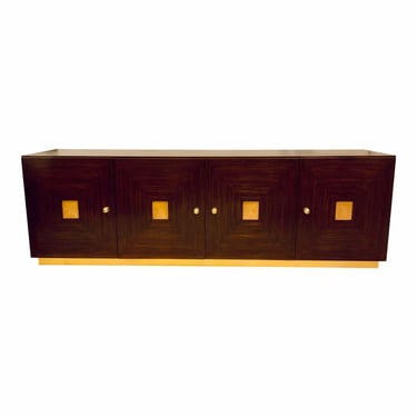 Theodore Alexander Modern Wood and Gold Finished Keno Media Cabinet