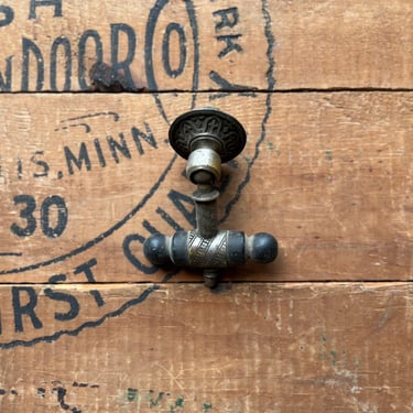 1890s Nickel Plated Eastlake T-Handle Drop Drawer Pull 