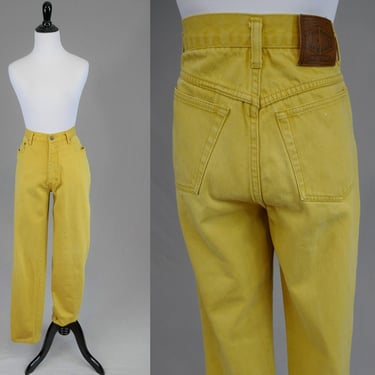 90s Butter Yellow Jeans - 29" waist - Relaxed Fit Tapered Leg - Blue Zone - Vintage 1990s - 32.5" inseam 