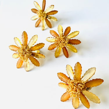 Vintage Flower Napkin Rings set of 4 