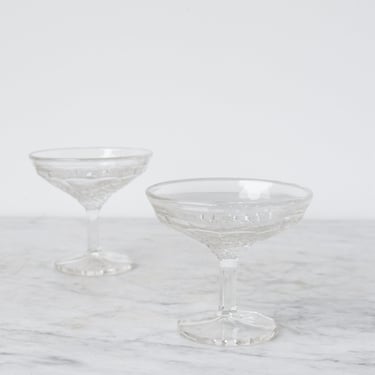 Pair of Matched Cut Glass Coupes