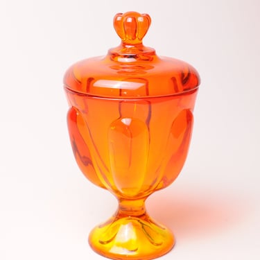 Vintage Orange Ombré Apothecary Jar with Lid 