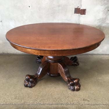 Oak Dining Table With Heavy Claw Feet