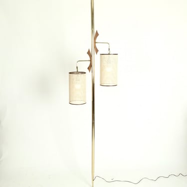 Two Shade Tension Pole Lamp